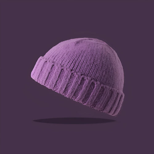 American knitted beanie hat for women in acrylic fibre dome crown style elastic 56-59cm twelve colours retro
