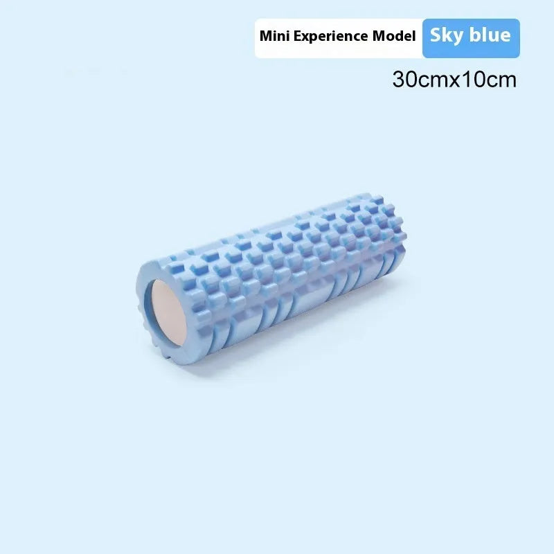 EVA foam roller in assorted colours showing different diameter sizes for fitness recovery.