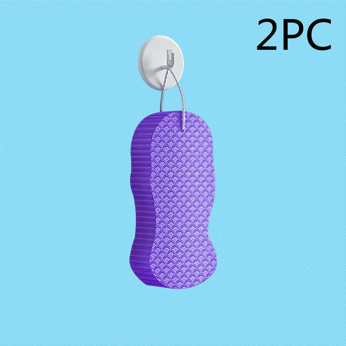 3D fish scale pattern bath sponge exfoliator in multiple colour options including white, grey, pink and light blue