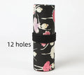 Canvas rolling pencil case with ballet girl print showing multiple pencil holes