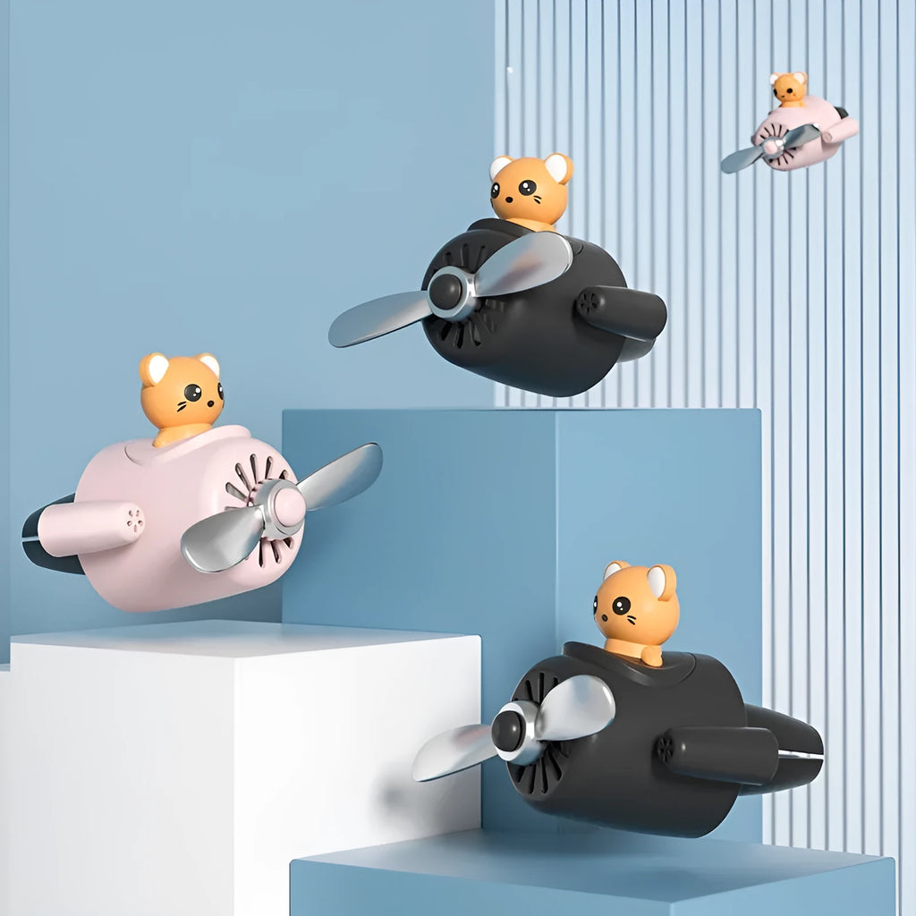 Cartoon airplane-shaped plastic car air outlet aromatherapy diffuser with jasmine fragrant slices
