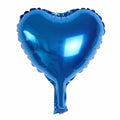 Set of five shiny metallic peach heart-shaped aluminium foil balloons in red and silver