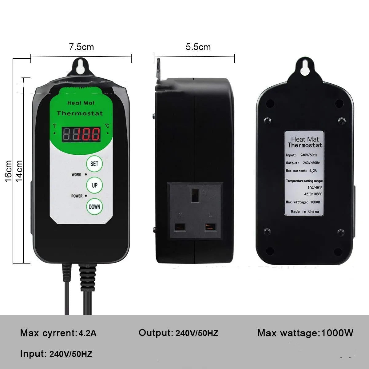 BH1912020 digital temperature and humidity controller with display showing readings
