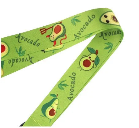 Fruit avocado cartoon design mobile phone lanyard with buckle attachment on polyester material