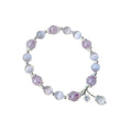 Opal Amethyst colour crystal bracelet with moon shape, cute style, sized over 20mm.