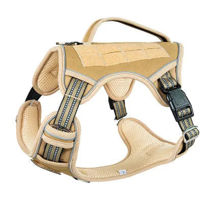 Oxford cloth tactical dog chest strap in camouflage colour for search and rescue working harness.