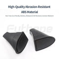 Two black ABS plastic storage and trash can bins designed for the front door panels of a Tesla Model Y.
