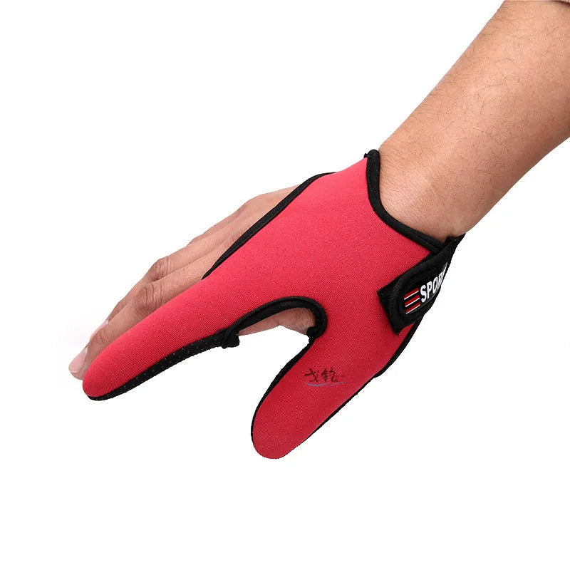 A single two-finger fishing glove showing the microfiber palm and diving cloth back, in a choice of colours.