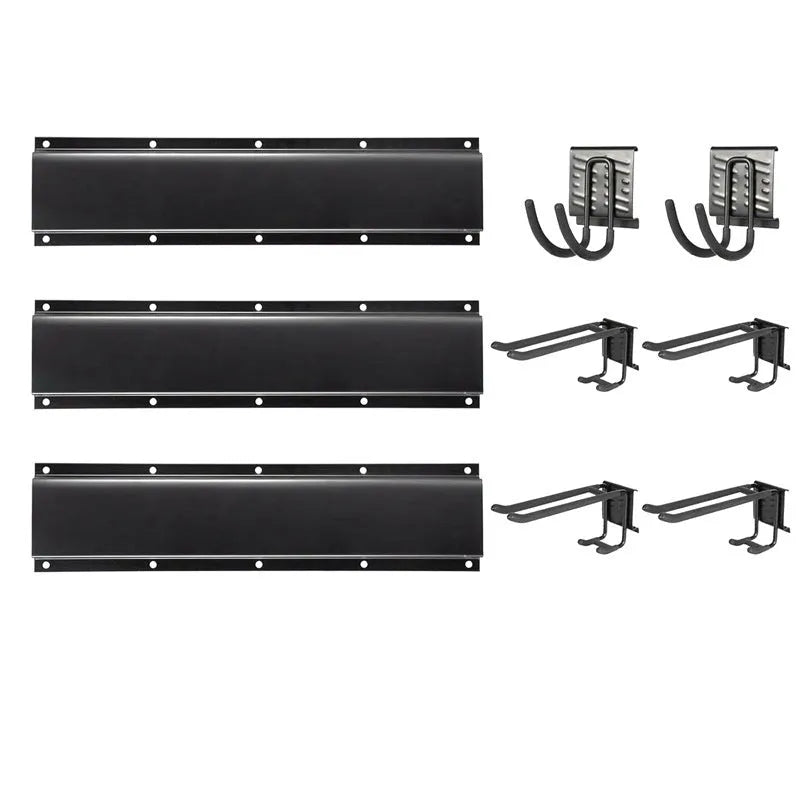 Heavy-duty garage removable adjustable wall hook with carbon steel alloy construction and 2 plates 6 hooks 2 straps