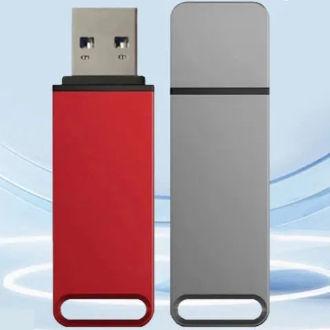 Metal USB flash drive in black, red or silver with capacity options from 1TB to 16TB