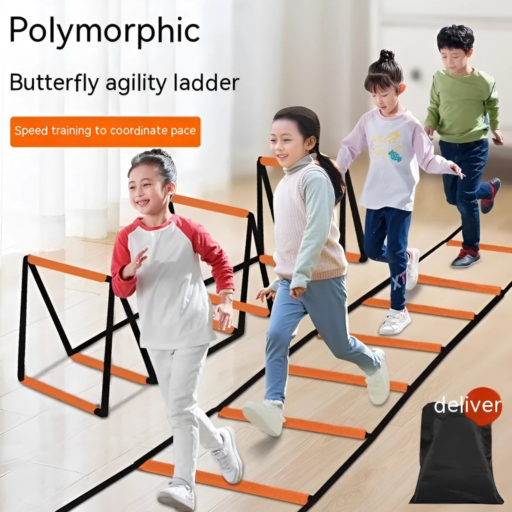 Plastic butterfly agile ladder and jump grid set for children's physical fitness training