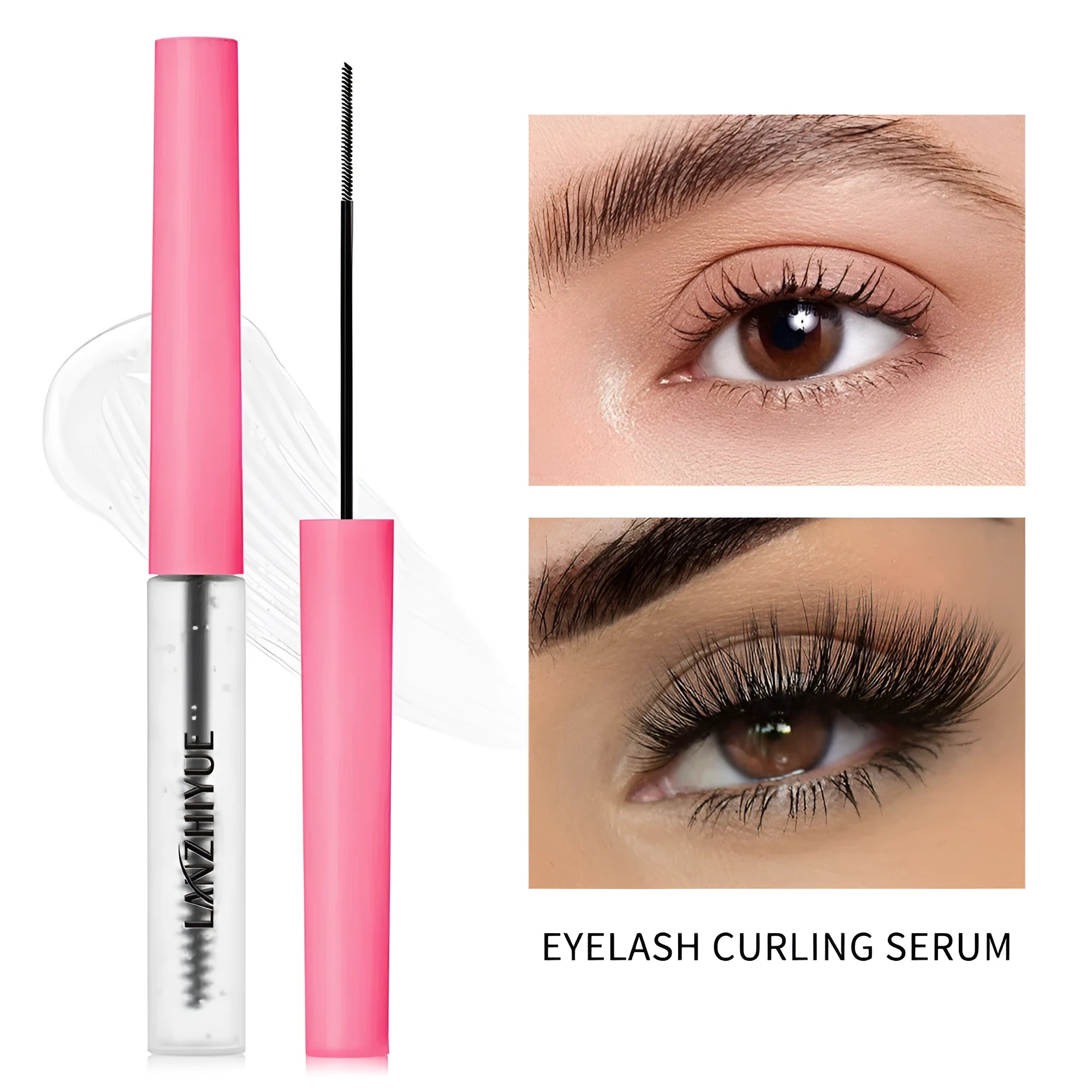 White eyelash growth liquid bottle for eyelash thickening and lengthening treatment