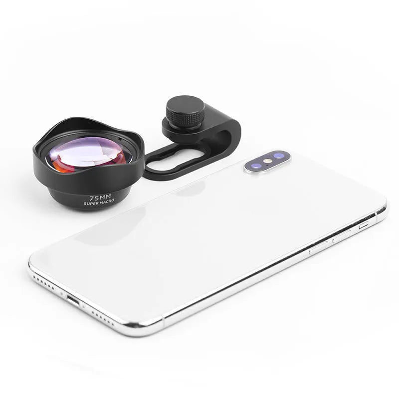 Universal mobile phone macro lens attachment with protective cover and storage bag