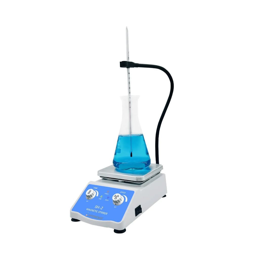 SH-2 magnetic stirrer with heating and speed regulation in compact lab body