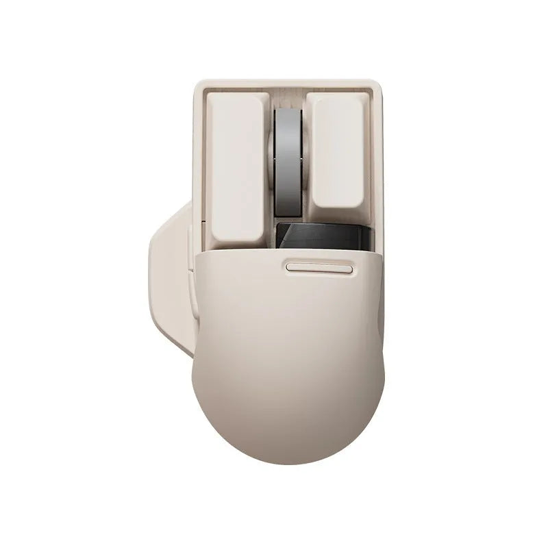 Xiaoqiao tofu colour wireless mouse with ergonomic design on a desk