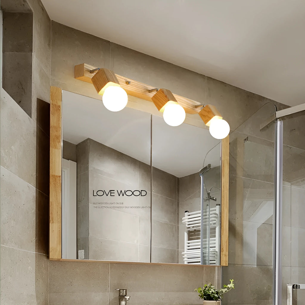 24cm white plastic LED wall lamp with integrated mirror cabinet