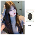 Cold brown layered long straight full-head wig with lace front design