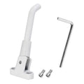 Aluminium alloy electric scooter foot brace accessory in black, white and grey colours with mounting screws