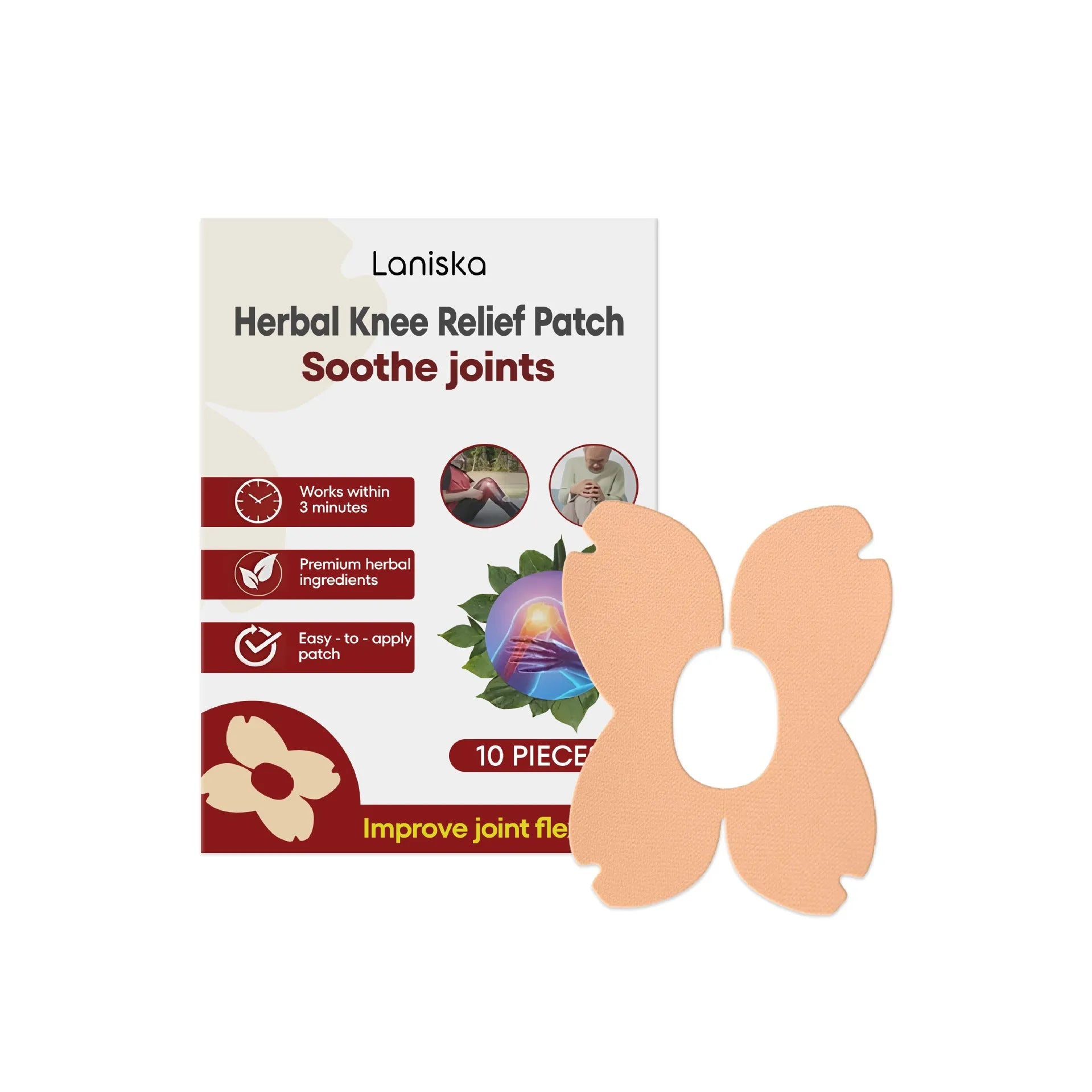 Ten herbal moxa leaf menthol joint nourishing adhesive bandages in packaging