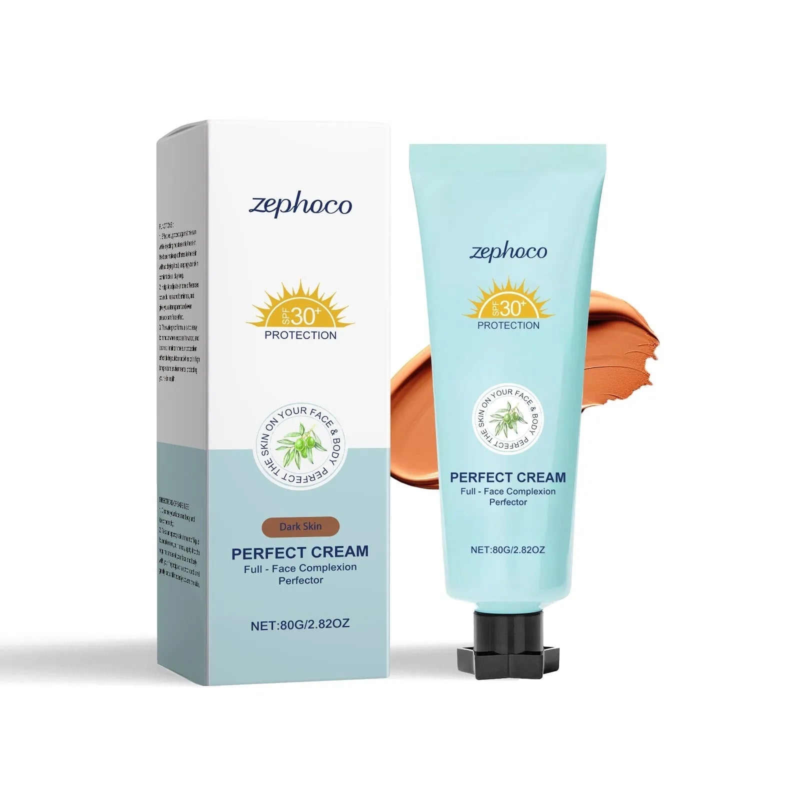 Bottle of SPF moisturising liquid foundation in shades Dark Skin, Ivory White, and Natural Colour.