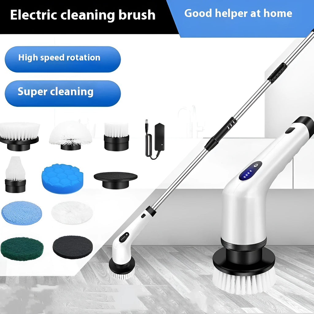 White lithium rechargeable handheld cleaning ball with cleaning brush attachment