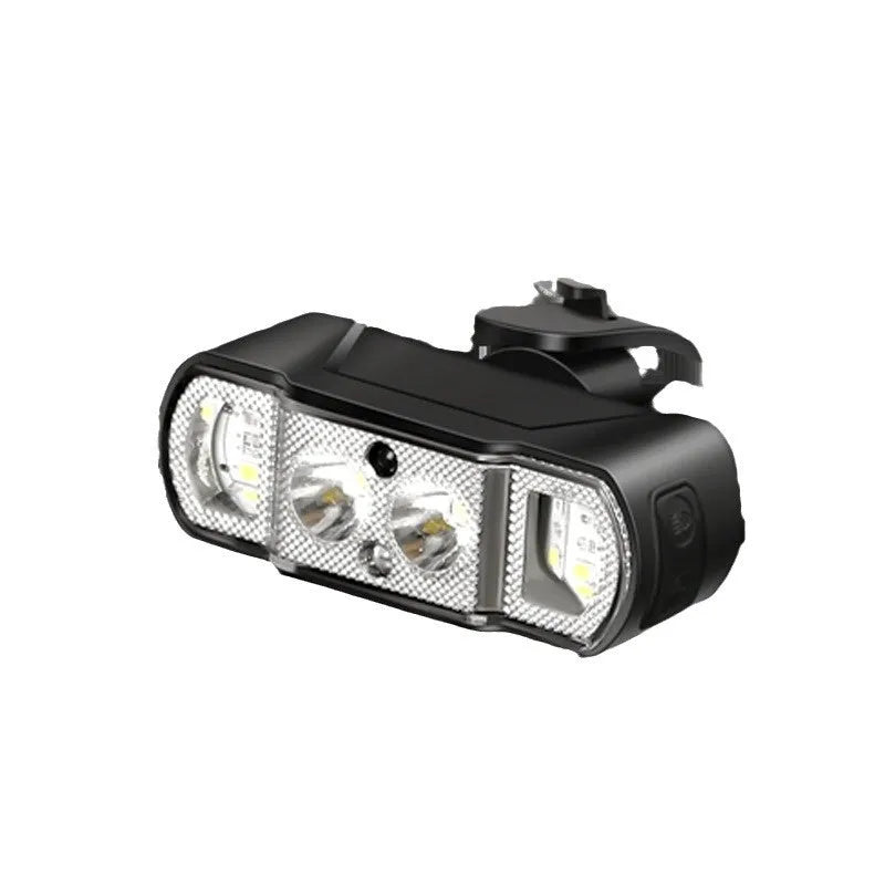 Black bicycle headlight with 350 lumen XPG-LED mounted on handlebars