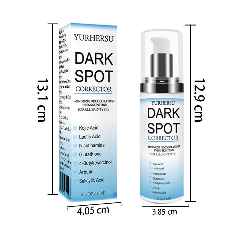 Spot lightening essence bottle for facial skincare with brightening, moisturising and tightening properties