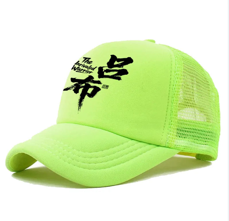 Men's white structured baseball cap with curved peak and adjustable black snapback strap.