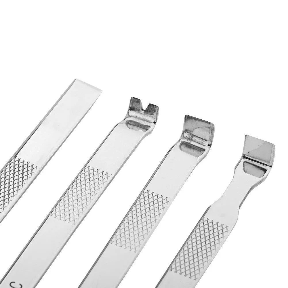 General mobile phone repair fixture with adjustable arms and a demolition crowbar tool on a white background.