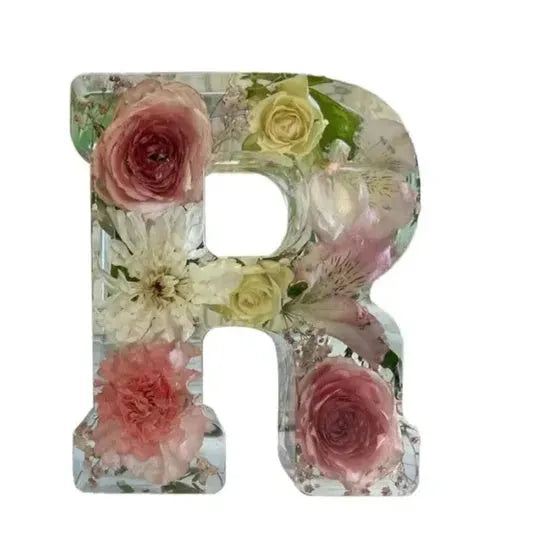 Transparent resin night light ornament with custom letter design 15cm square modern simplicity