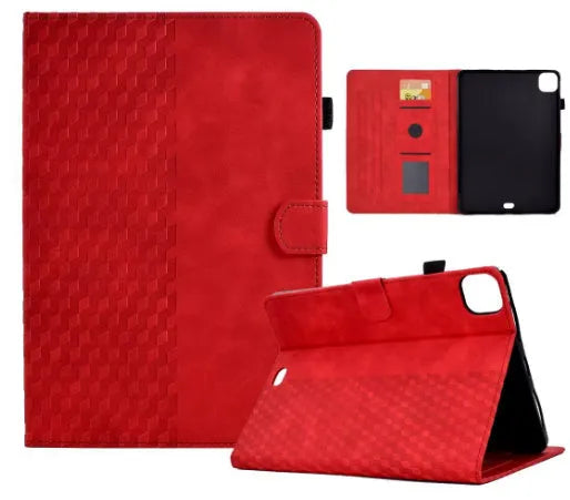Leather iPad case with card holder for iPad Pro 11 and iPad Air 11 in diamond embossed pattern