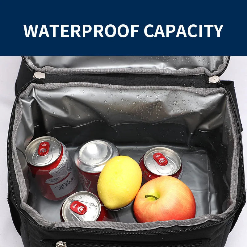 Double layer insulated backpack cooler with 22L capacity in waterproof Oxford cloth