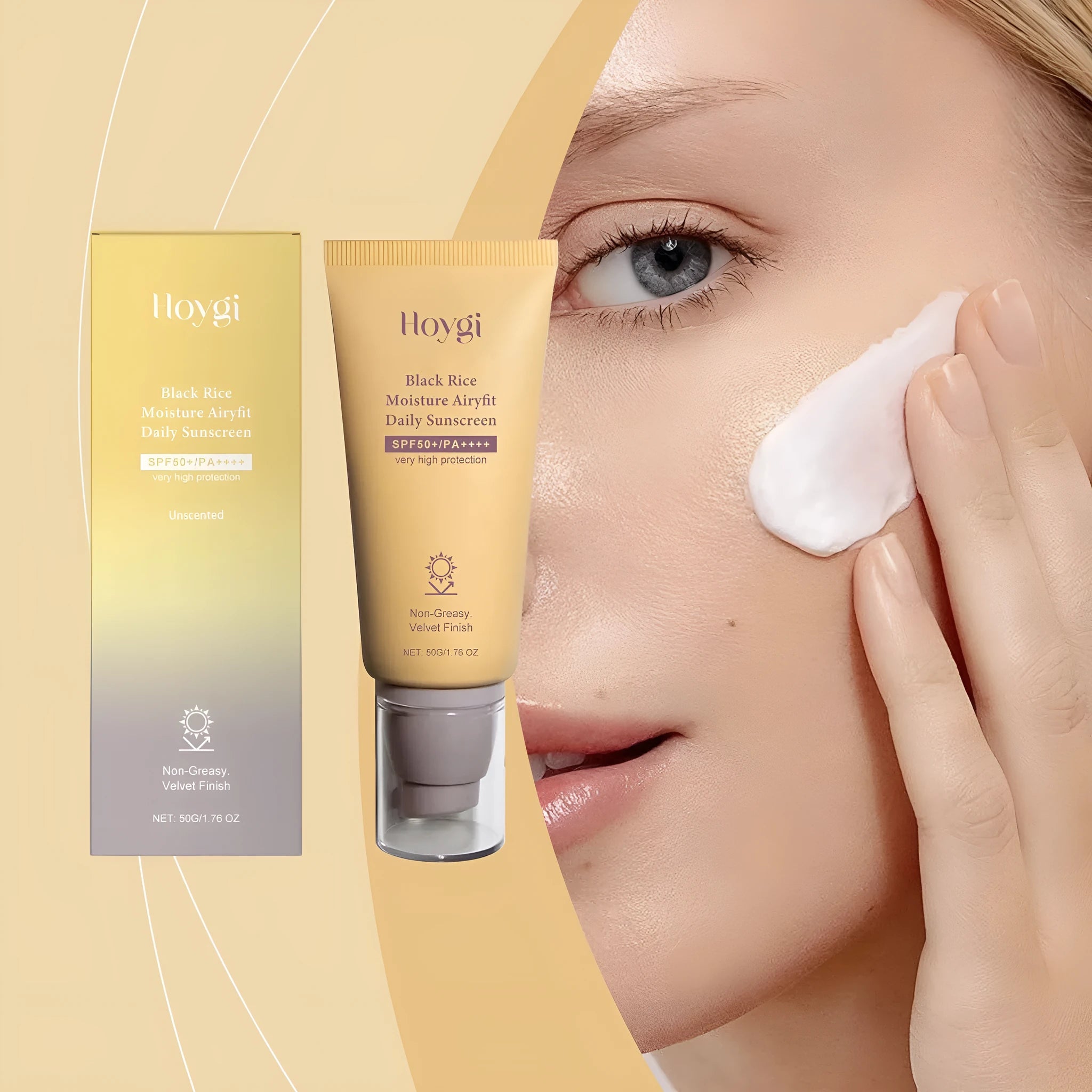 Tube of mild moisturizing protective cream 50g with titanium dioxide and hyaluronic acid