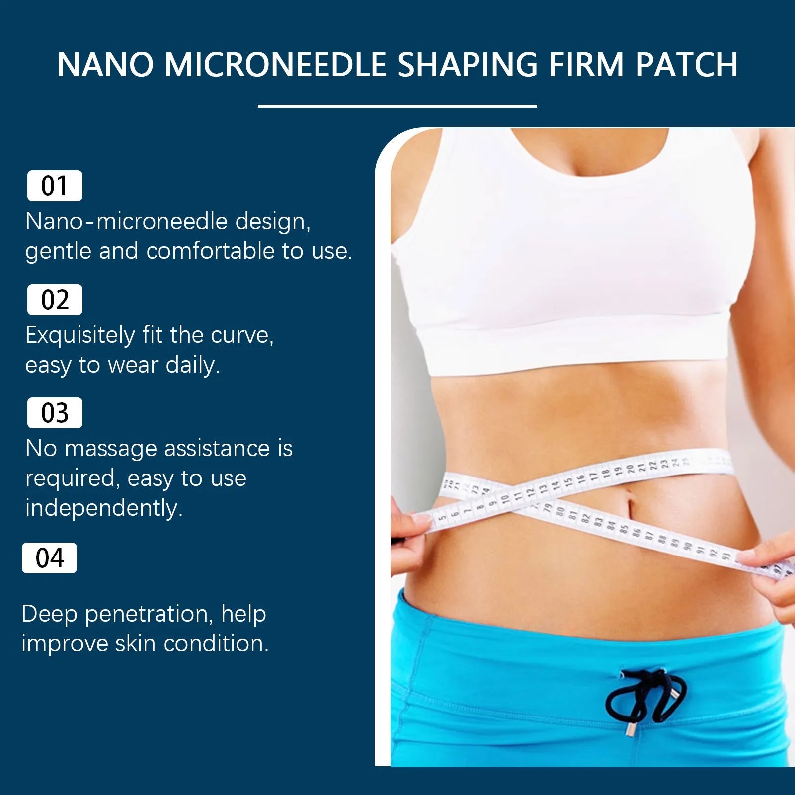 Nano Microneedle Slim Firm Patch with active ingredients Artemisia argyi and acetyl hexapeptide-8, pack of 4 pieces