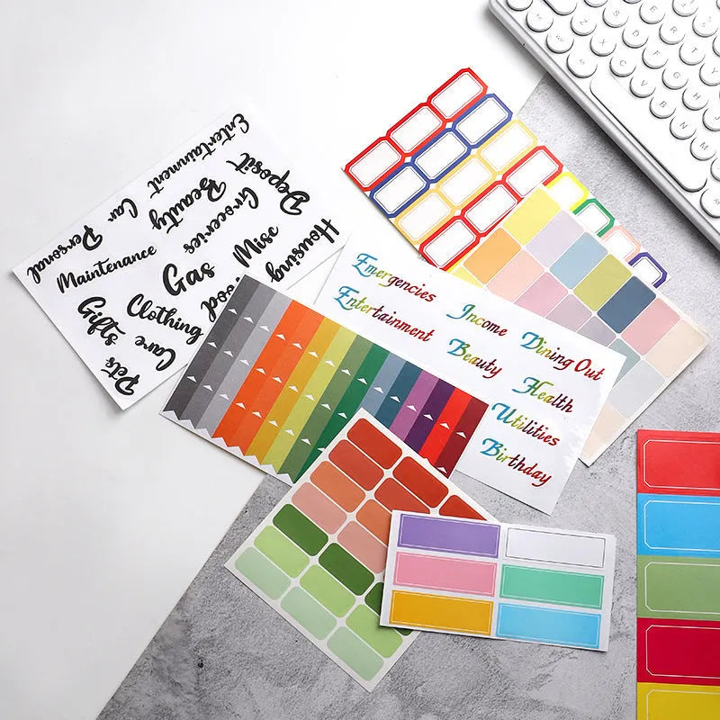 White German adhesive paper sticker for handwritten labels on a sheet.