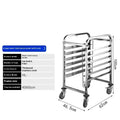 Stainless steel baking tray rack with six layers and locking mechanism, 40x60cm tray size