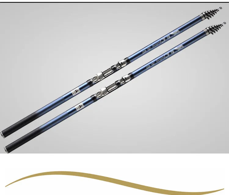 Blue full carbon rock fishing rod with 6 sections for ocean rock fishing