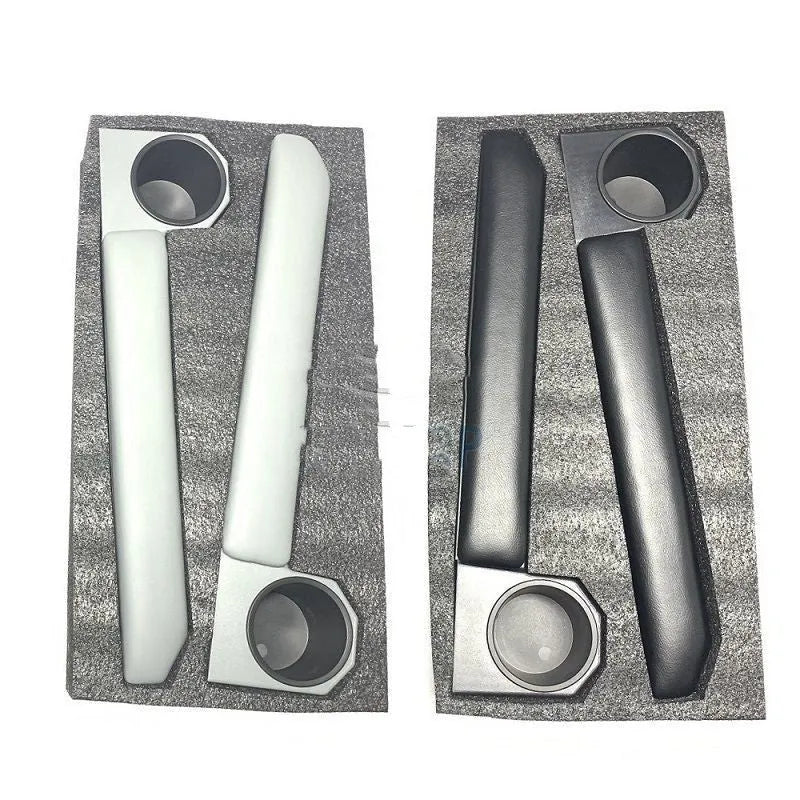 Grey car door armrest ring frame accessory with magnetic attachment