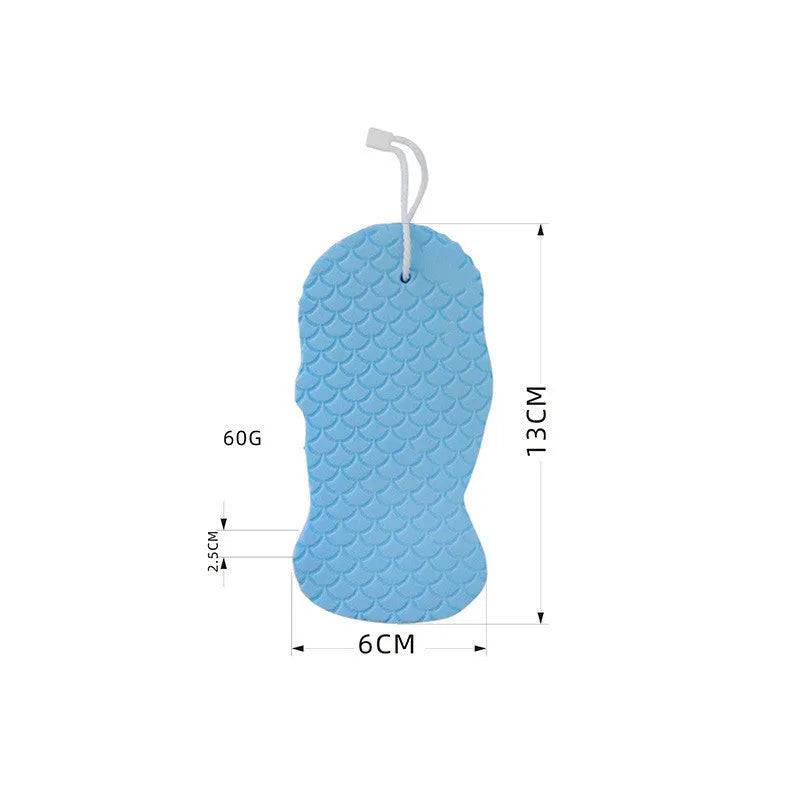 3D fish scale pattern bath sponge exfoliator in multiple colour options including white, grey, pink and light blue