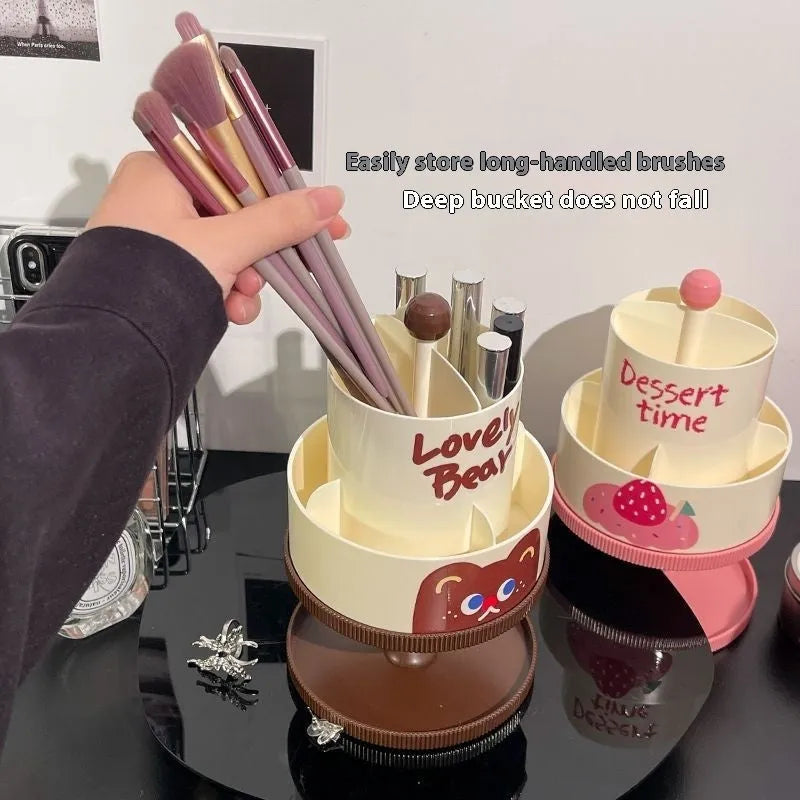 Rotating cosmetic brush storage barrel in Japanese style with 18L capacity and multiple colour options