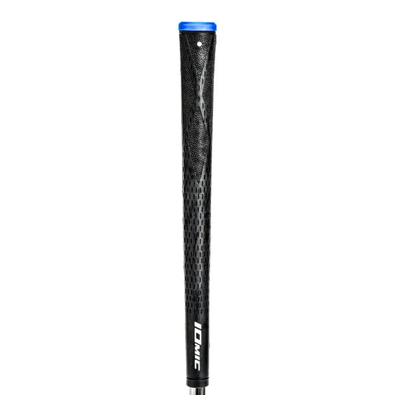 TPE and TPR material golf club grip shown in assorted colours including pink, red, blue, and black with coloured heads.