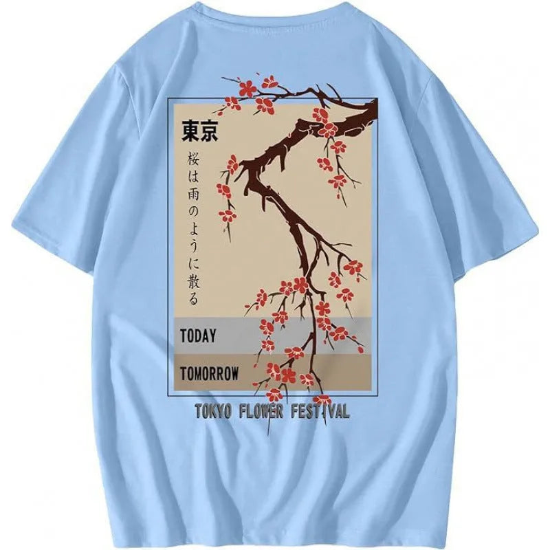 Men's printed street style short-sleeved sports t-shirt with digital pattern on polyester fabric