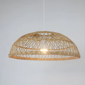 Handwoven bamboo chandelier lampshade 60cm diameter natural colour with open weave pattern