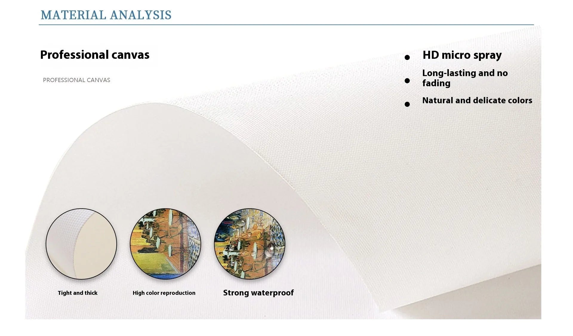 Modern minimalist canvas wall painting shown in multiple size options, available frameless or framed.