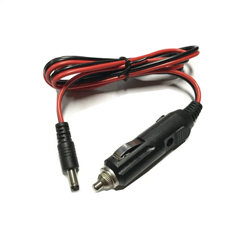 12V car cigarette lighter charging cable with DC5.5 plug and 1.2 metre black cable
