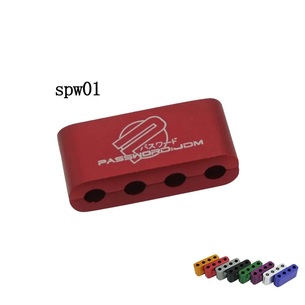 Three-piece car modification fastening clamp in six colour options with metal fixed sleeve
