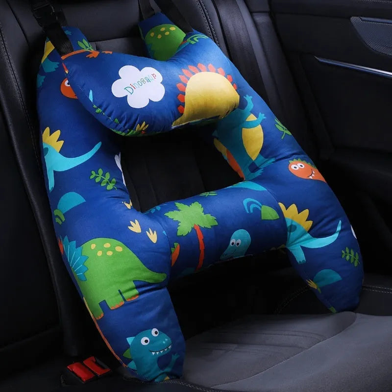 55x70cm car sleeping pillow with printed pattern on pearl cotton fill