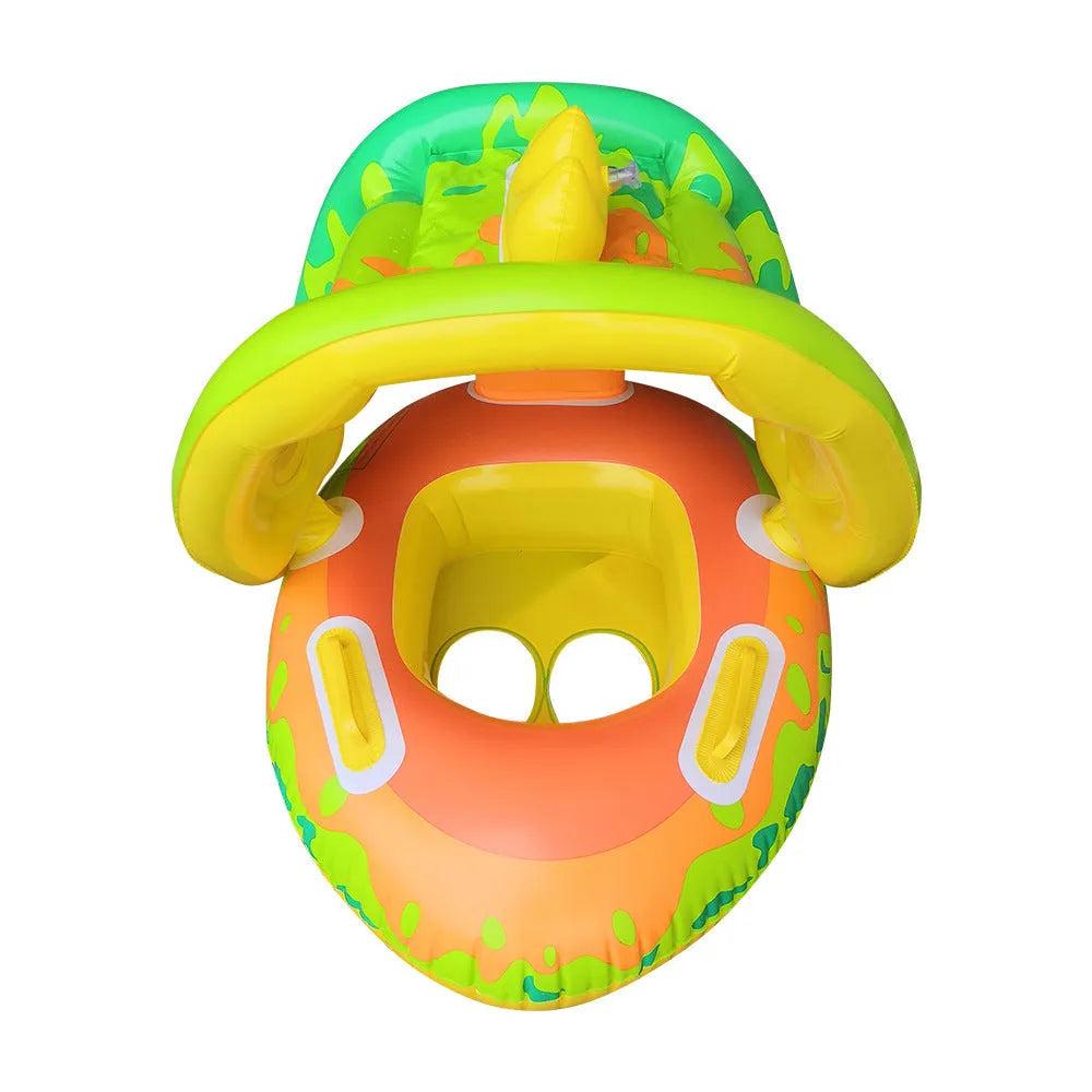 Children's inflatable swimming ring with detachable dinosaur canopy, PVC, 65x65x55cm