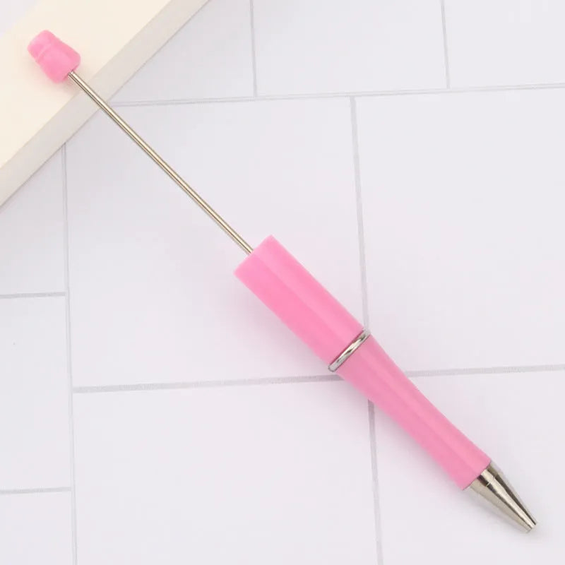 Creative plastic beaded ballpoint pen with spinning chain in multiple colour options