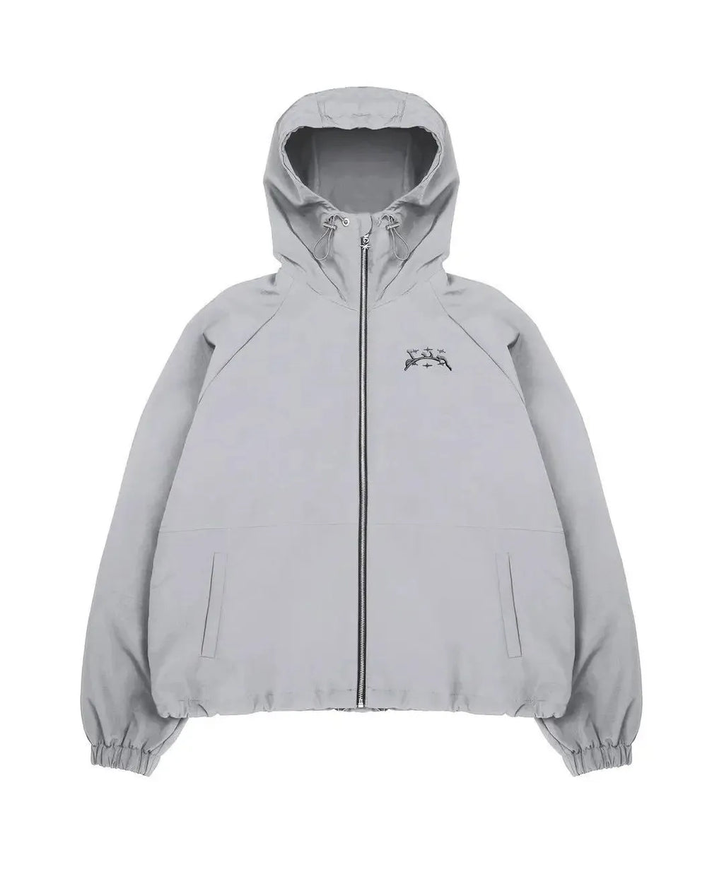 British style loose fit men's hooded sunscreen jacket in grey or black colours